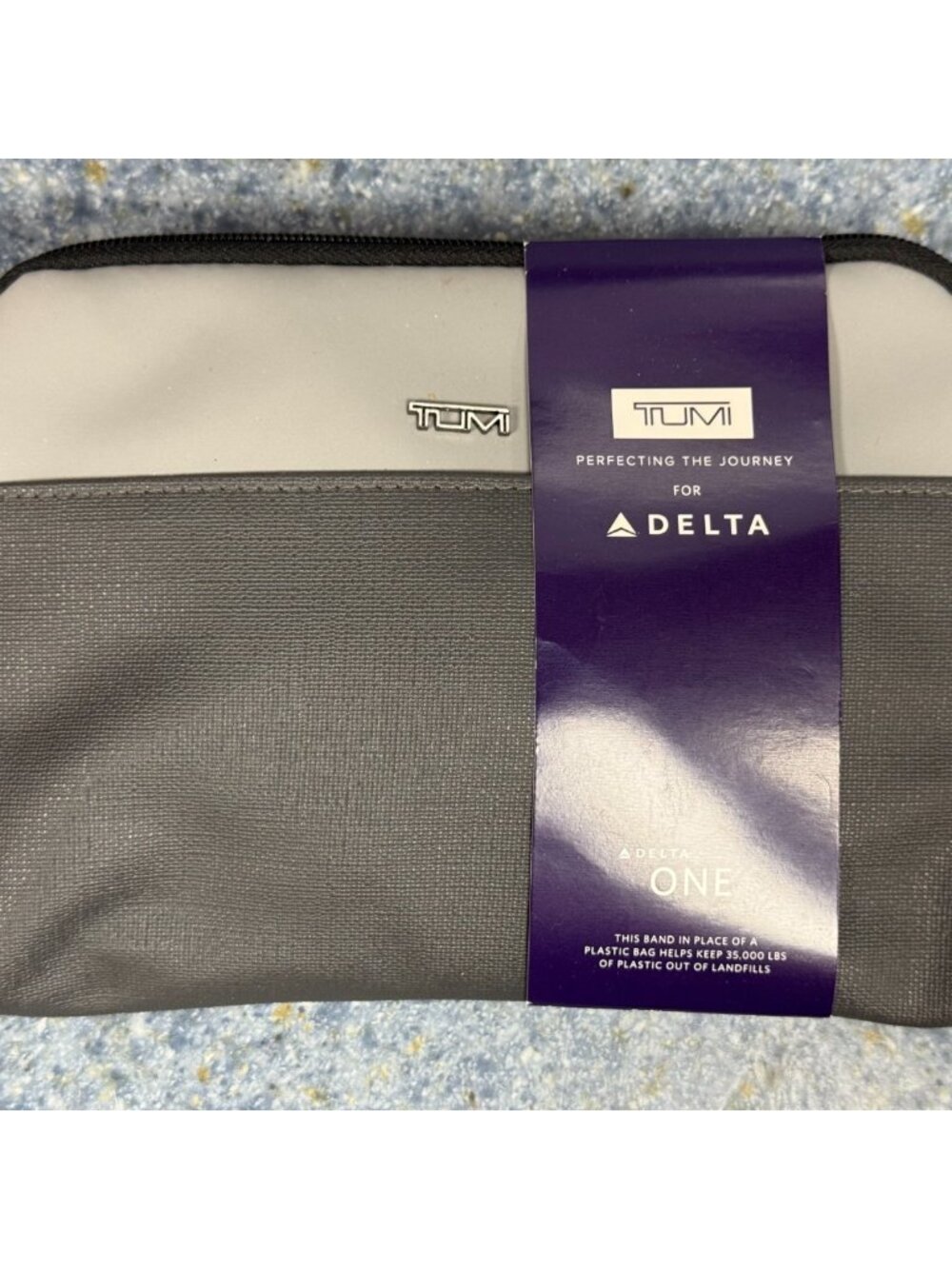 Tumi Delta One Amenity Kit Gray  New With Accessories  6”x8” New Unopened
